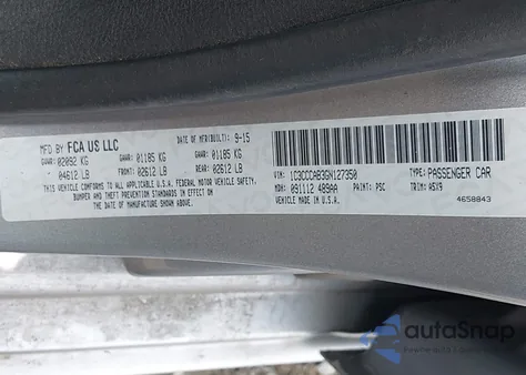 2016 Chrysler 200 Limited z USA, uszkodzony, nr VIN 1C3CCCAB3GN127350